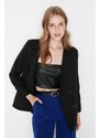 Trendyol Black Regular Lined Blazer with Buttons