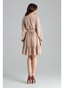 LENITIF Elegantní volánkové šaty Béžová