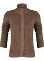 Trendyol Mink High Neck Knitwear Cardigan