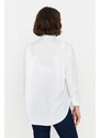 Trendyol White Boyfriend/Wide Fit Woven Shirt