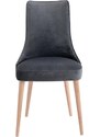 Nordic Design Tmavě šedá sametová jídelní židle Kika