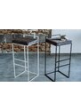 Nordic Design Černá kovová barová židle Daisy 77 cm s šedým sedákem