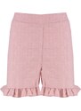 Trendyol Pink Frilly Brode Woven Shorts