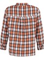 Trendyol Orange Wide-Cut Checkered Woven Shirt