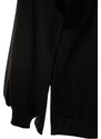 Trendyol Black Oversize/Wide fit with slits. Thick Fleece Inside Knitted Sweatshirt