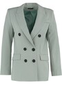 Trendyol Mint Woven Lined Double Breasted Closure Blazer Jacket