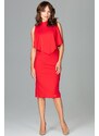 LENITIF Šaty s lehkým pláštěm K480 Red Červená