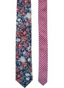 Obleč oblek Květinová pánská kravata s károvaným vzorem