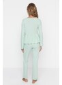 Trendyol Mint Ruffle Detailed Knitted Pajamas Set