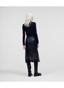 SUKNĚ KARL LAGERFELD FAUX LEATHER SKIRT W/ FRINGES