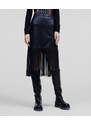 SUKNĚ KARL LAGERFELD FAUX LEATHER SKIRT W/ FRINGES