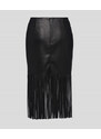 SUKNĚ KARL LAGERFELD FAUX LEATHER SKIRT W/ FRINGES