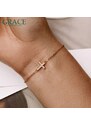 GRACE Silver Jewellery Stříbrný náramek se zirkony Francoise, stříbro 925/1000, kříž