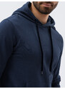 Ombre Clothing Pánská mikina s kapucí - námořnická modrá B1147