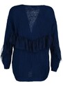 Trendyol Navy Blue Tulle Knitwear Cardigan