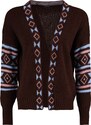 Trendyol Brown Patterned Oversized Knitwear Cardigan