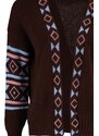 Trendyol Brown Patterned Oversized Knitwear Cardigan