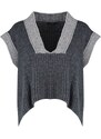 Trendyol antracitový široký střih s měkkým texturovaným barevným blokem pletený svetr