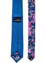 Obleč oblek Modrá pánská kravata s květinovým podkladem