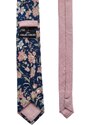 Obleč oblek Pánská kravata s růžovými květy