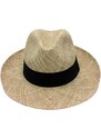 Fiebig Pánský slaměný Bogart klobouk z mořské trávy s černou stuhou - Fedora