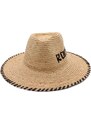 Fiebig Dámský letní béžový Fedora klobouk - nemačkavý slaměný klobouk Rock Fan