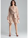 LENITIF Elegantní volánkové šaty Béžová