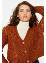 Trendyol Tile Button Detailní Crop Knitwear Cardigan