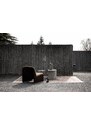 Šedý betonový konferenční stolek Lyon Béton Strut 80 x 85 cm se skleněnou deskou