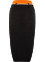 Trendyol Black Midi Bodycon Knitted Skirt