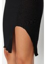 Trendyol Black Camisole Bodycon Ribbed Knitted Dress