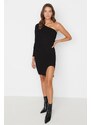 Trendyol Black Camisole Bodycon Ribbed Knitted Dress