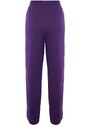 Trendyol Purple Loose Jogger Printed Knitted Sweatpants with Fleece Inside