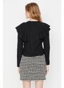 Trendyol Black Ruffle Detail Thessaloniki Basic Knitted Blouse