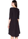 VENATON Černé šaty s asymetrickou sukní VT073 Black Černá