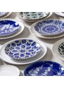 Sada čtyř bílo modrých dezertních talířů COSTA NOVA ELEMENTS 21 cm