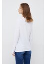 Bavlněné tričko s dlouhým rukávem Armani Exchange bílá barva