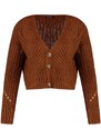 Trendyol Tile Button Detailní Crop Knitwear Cardigan