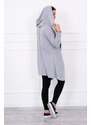 K-Fashion Volná pláštěnka s kapucí šedá