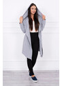 K-Fashion Volná pláštěnka s kapucí šedá