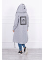 K-Fashion Šedá bunda oversize s kapucí