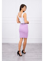 K-Fashion Pruhovaná vypasovaná sukně fialová