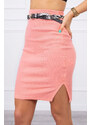 K-Fashion Pruhovaná vypasovaná sukně v meruňkové barvě