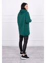 K-Fashion Zelená tunika na zip s kapucí Oversize