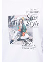 K-Fashion Halenka s potiskem Star Style bílá