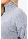 K-Fashion Poloviční svetr s rolákem šedý