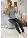 K-Fashion Poloviční svetr s rolákem šedý