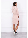 K-Fashion Šaty s delšími zády a barevným potiskem v tmavě pudrově růžové barvě