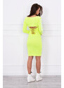 K-Fashion Otrhané žluté neonové šaty