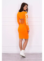 K-Fashion Otrhané oranžové neonové šaty